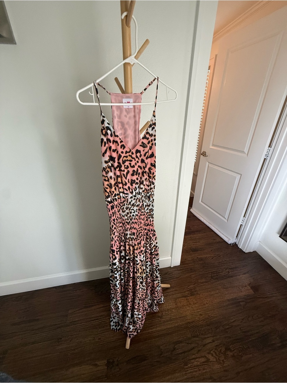 Buddy Love Pink & Brown Leopard Maxi Dress 💕🤎 Sleeveless V Neck Flowy Dress